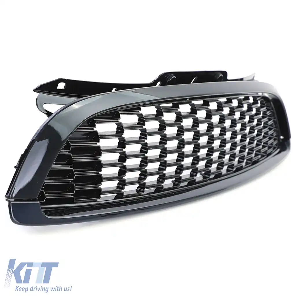 Set grilaj radiator 3 piese negru lucios, potrivit pentru Mini One Cooper JCW R56 R57 R58 R59-image-6197276