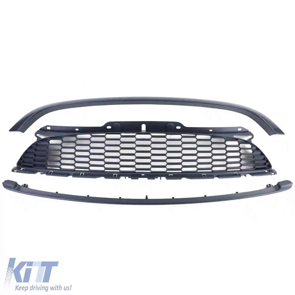 Set grilaj radiator 3 piese negru mat, potrivit pentru Mini One Cooper JCW R56 R57 R58 R59-image-6209627