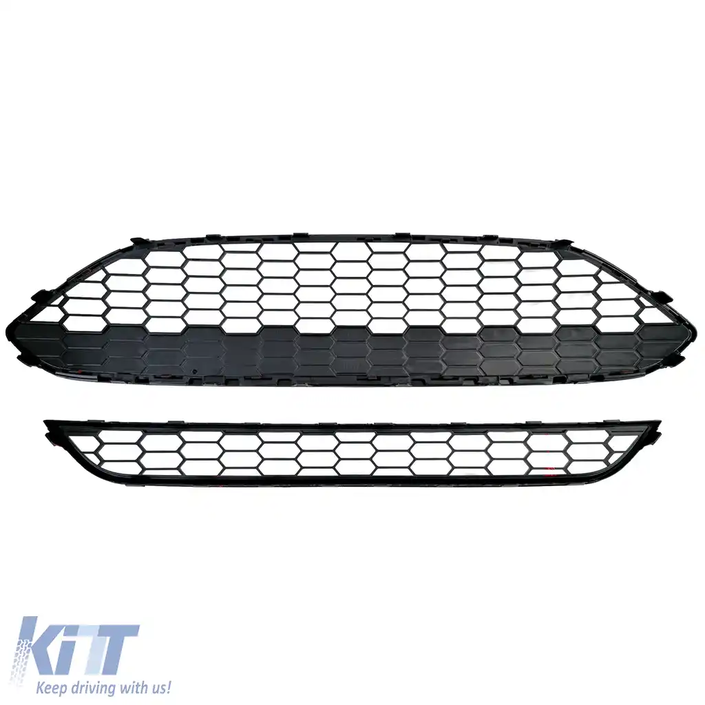 Set Grilaj Radiator ST Design Fagure Roșu Negru Lucios pentru Ford Fiesta 2013–2017-image-6208703