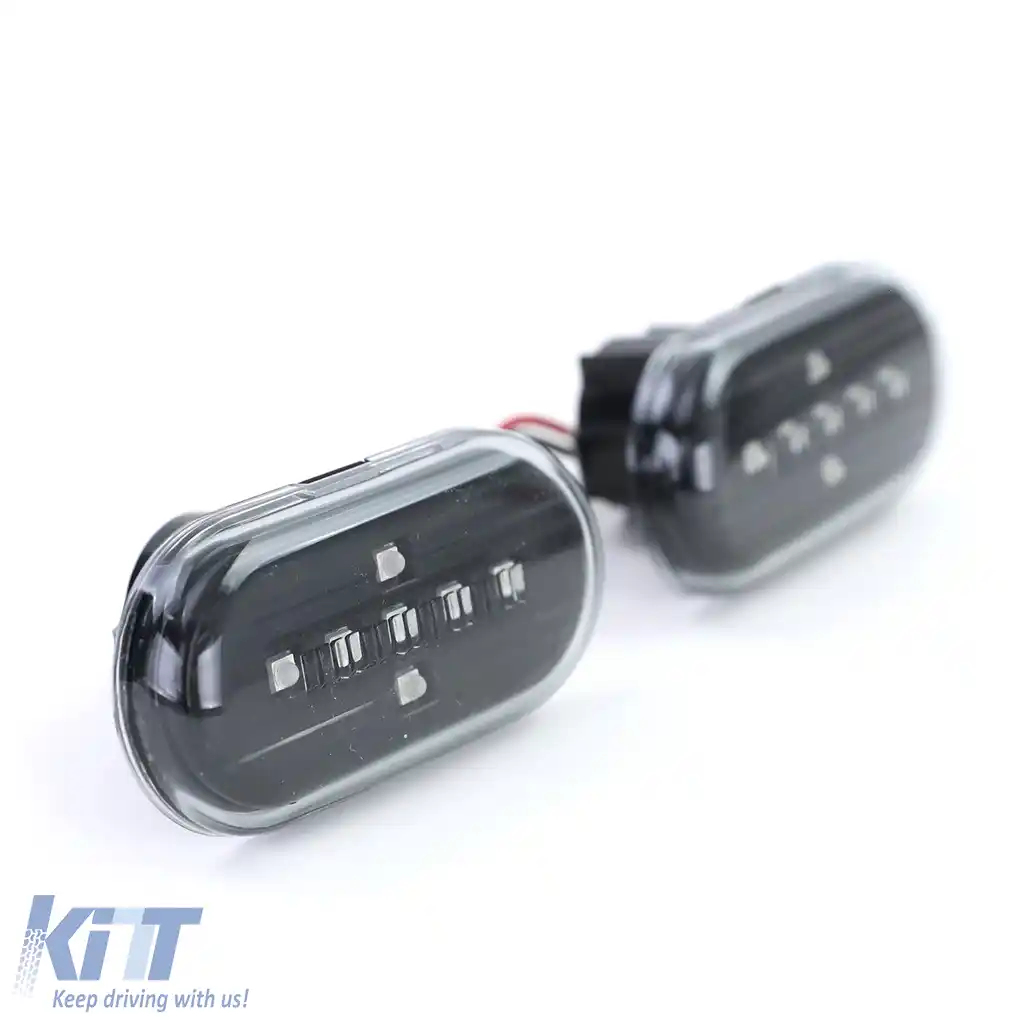 Set indicator lateral LED sticlă clară neagră, potrivit pentru Smart Fortwo 453 Coupe Cabrio din 2014-image-6197867