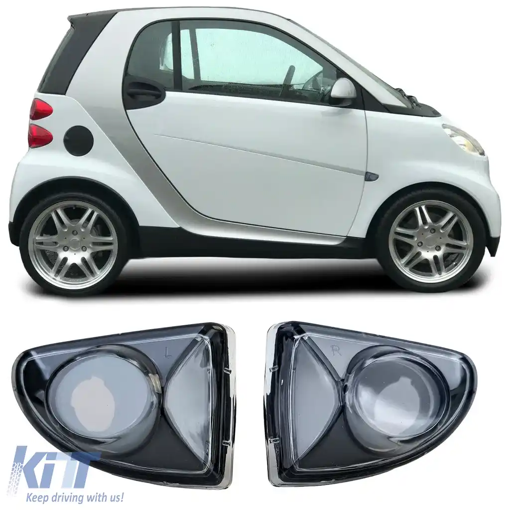 Set indicator lateral sticlă clară neagră, potrivit pentru Smart ForTwo Cabrio Coupe 451 2007-2015