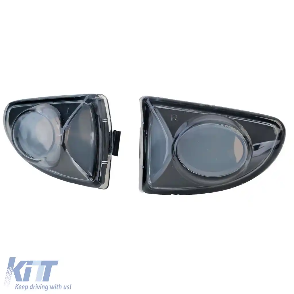 Set indicator lateral sticlă clară neagră, potrivit pentru Smart ForTwo Cabrio Coupe 451 2007-2015-image-6208164