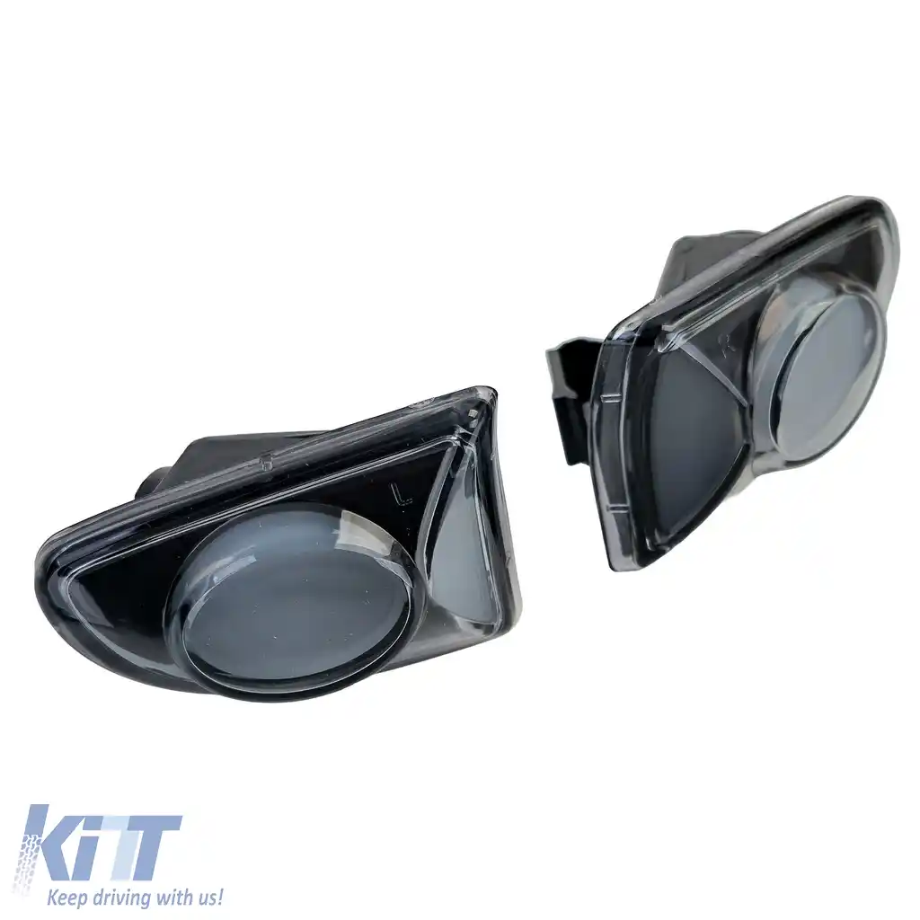 Set indicator lateral sticlă clară neagră, potrivit pentru Smart ForTwo Cabrio Coupe 451 2007-2015-image-6208167