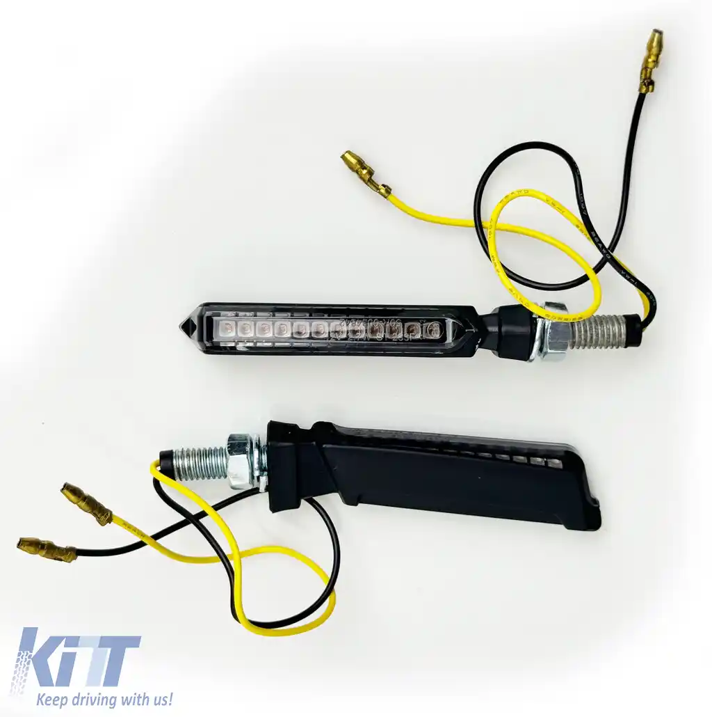 Set indicator LED secvențial universal pentru motociclete TINY SMOKE cu marcaj E