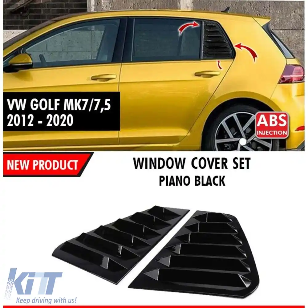 image-7-Set jaluzele pentru geamul din spate Golf 7 Negru Pian ABS / 2012-2020 / R