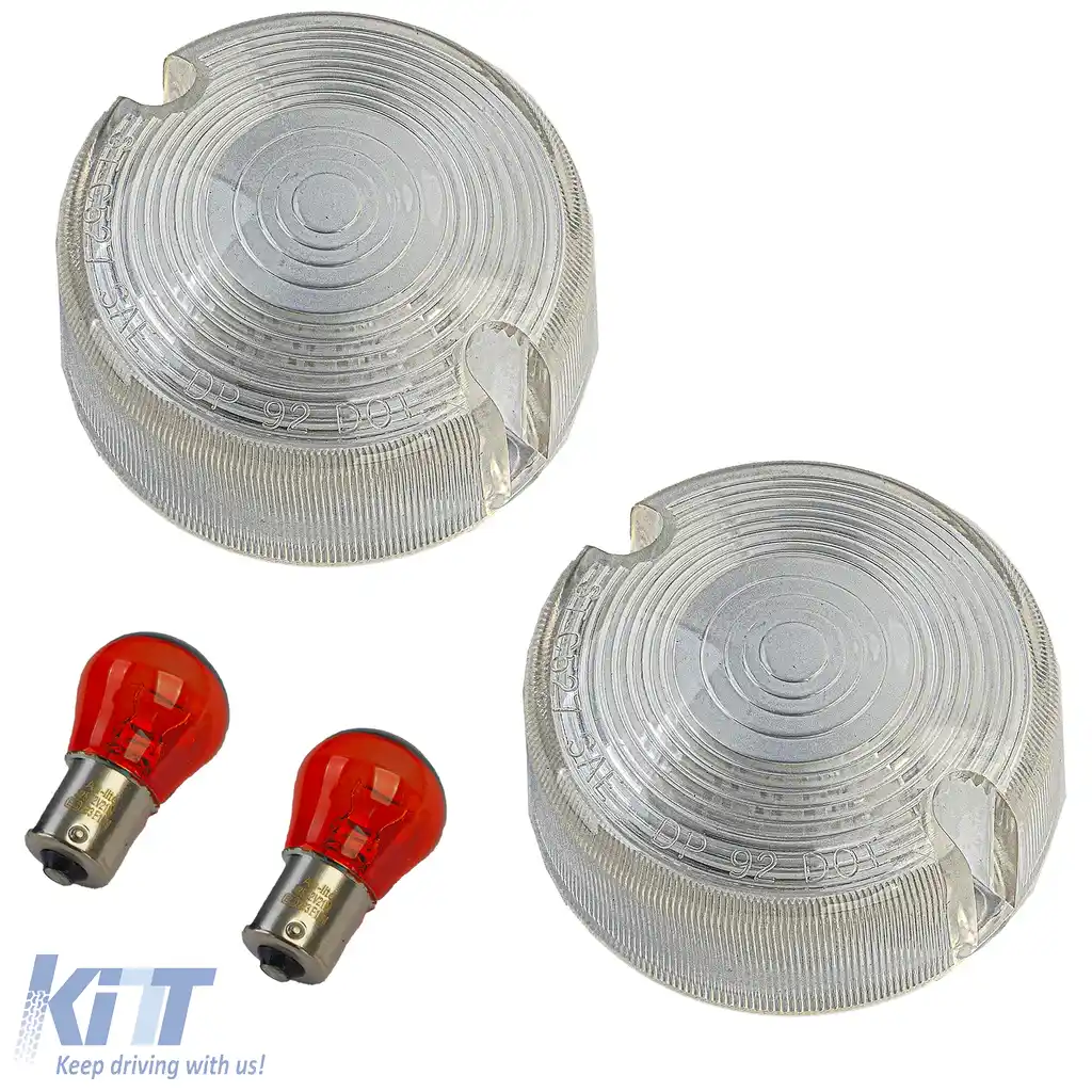 Set lentile indicatori clare incl. becuri, potrivit pentru Harley Davidson Ø 7.5cm