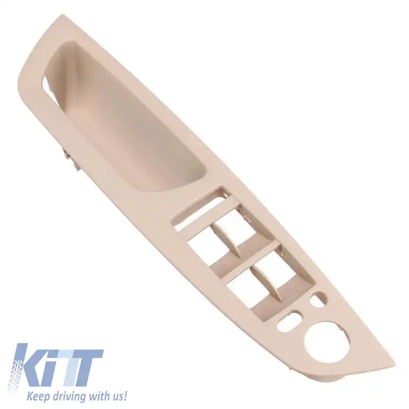 Set mânere uși (în interiorul mașinii) & Panou comutator feronerie cu orificiu pentru oglindă potrivit pentru BMW X5 E70 07-13 / X6 E71 08-15 Bej 4 Piese-image-6307230