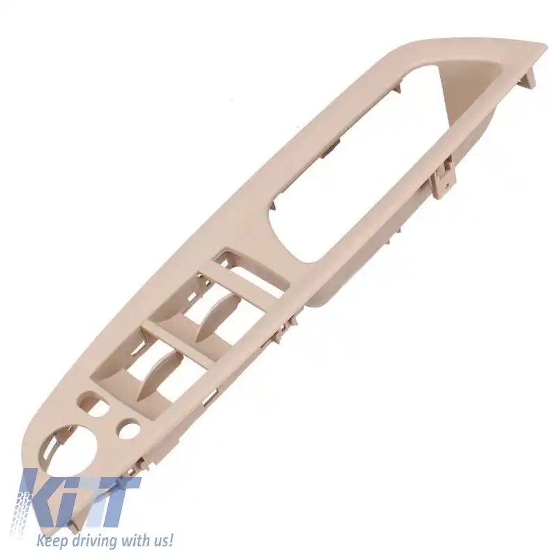 Set mânere uși (în interiorul mașinii) & Panou comutator feronerie cu orificiu pentru oglindă potrivit pentru BMW X5 E70 07-13 / X6 E71 08-15 Bej 4 Piese-image-6307231