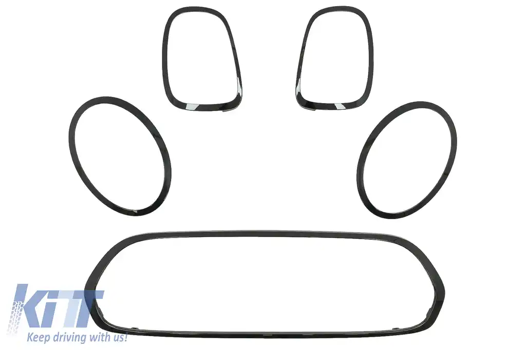 Set Ornamente Rama Grila Faruri Stopuri compatibil cu MINI III F55/F56 Hatchback F57 Convertible (2014-up) Negru