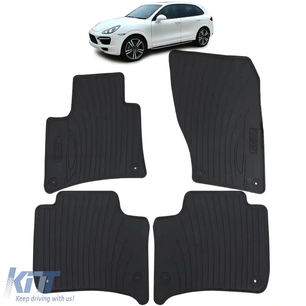 Set Premium de Covorașe din Cauciuc Negru pentru Porsche Cayenne 10-19
