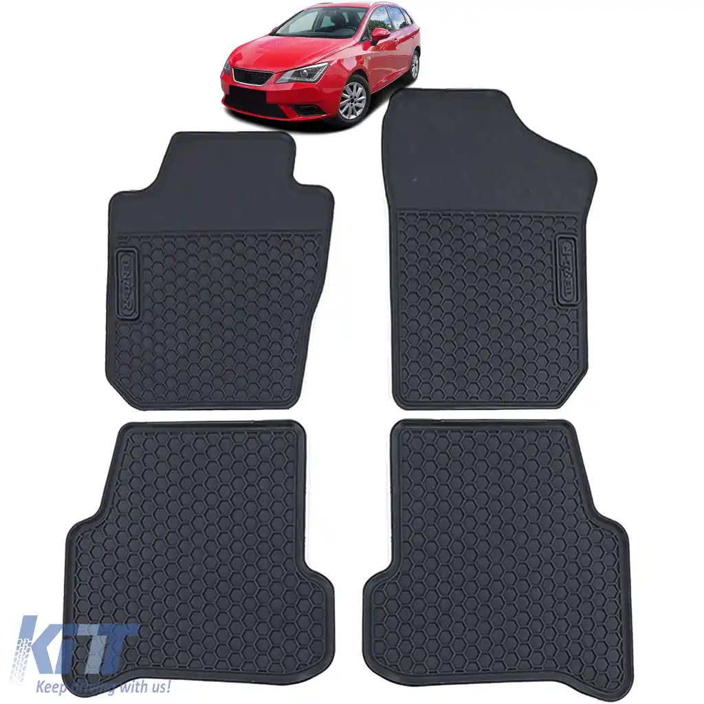 Set Premium de Covorașe din Cauciuc Negru pentru Seat Ibiza 4 6J 6P din 08