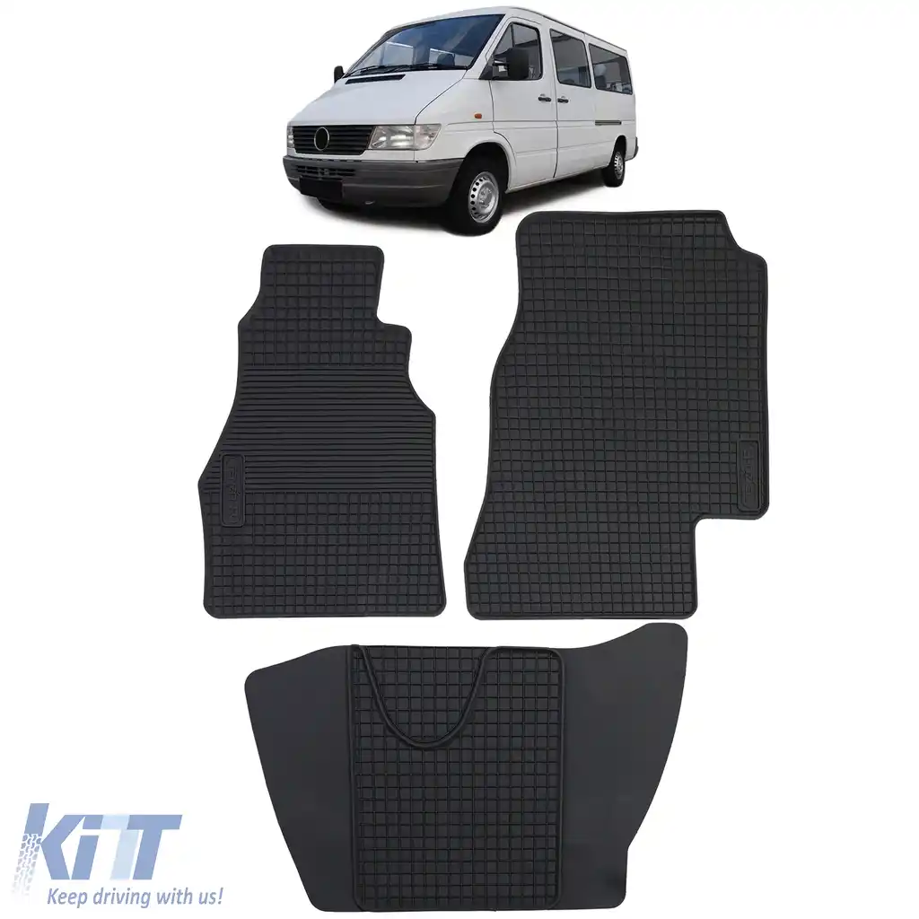 Set Premium de Covorașe din Cauciuc Negru pentru Mercedes Sprinter W901-905 95-06