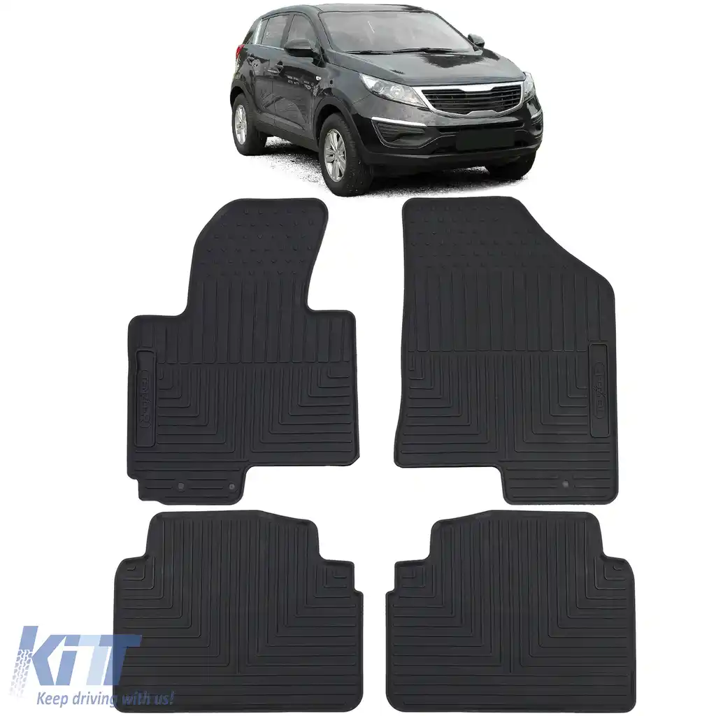 Set Premium de Covorașe din Cauciuc Negru pentru Kia Sportage SL 10-15
