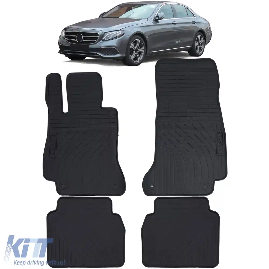 Set Premium de Covorașe din Cauciuc Negru pentru Mercedes E Class W213 S213 din 16