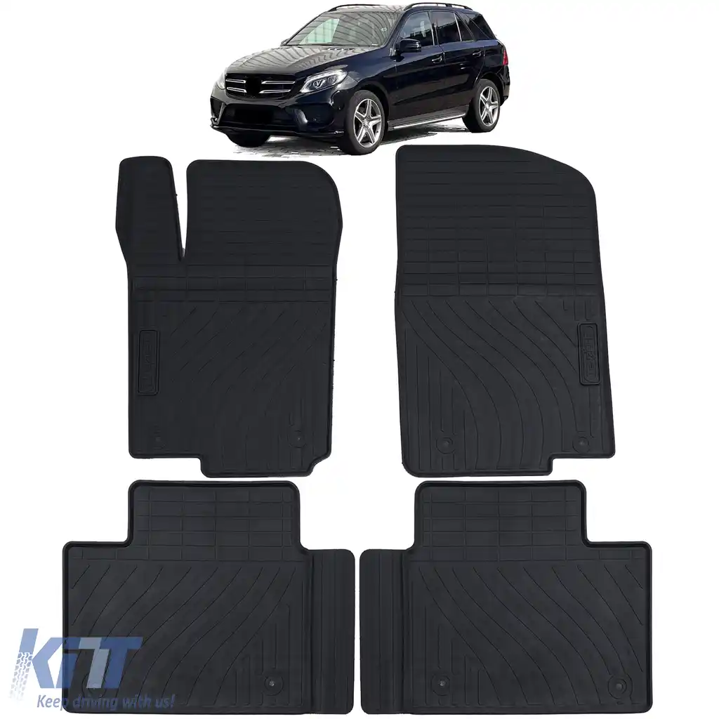 Set Premium de Covorașe din Cauciuc Negru pentru Mercedes GLE W166 2015-2018