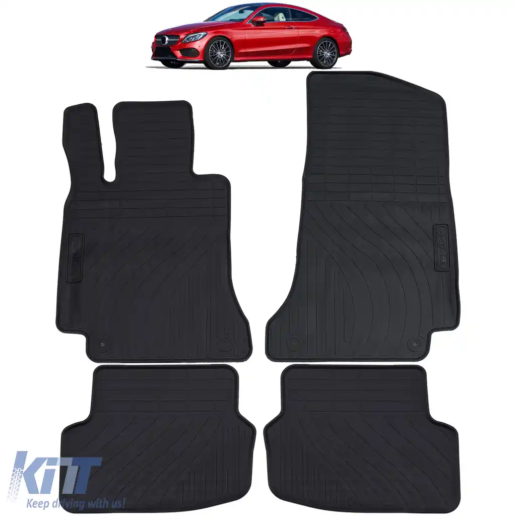 Set Premium de Covorașe din Cauciuc Negru pentru Mercedes C Coupe C205 2015-2018