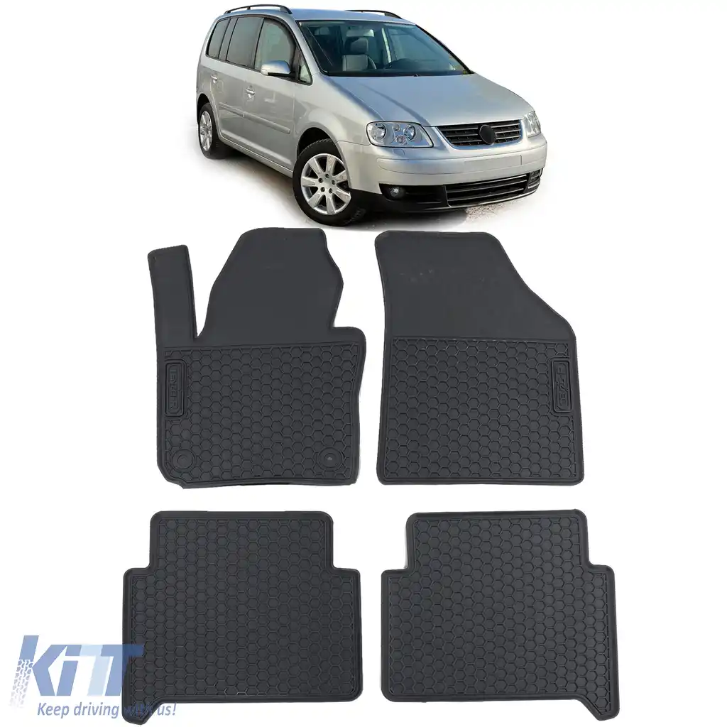 Set Premium de Covorașe din Cauciuc Negru pentru VW Touran 1T 03-15