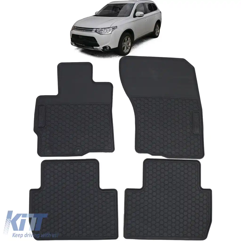Set Premium de Covorașe din Cauciuc pentru Podea Negru pentru Mitsubishi Outlander 12-15