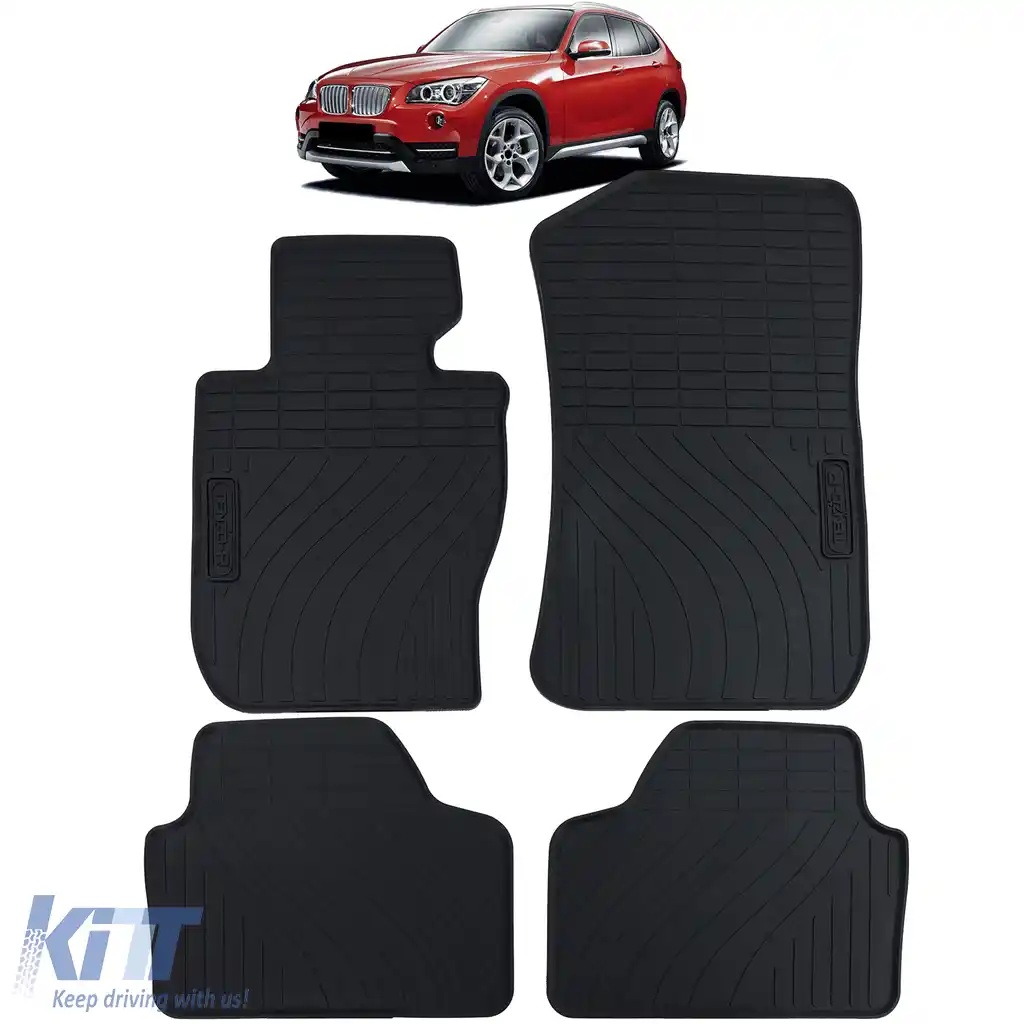 Set Premium de Covorașe din Cauciuc pentru Podea Negru, potrivit pentru BMW X1 E84 09-15