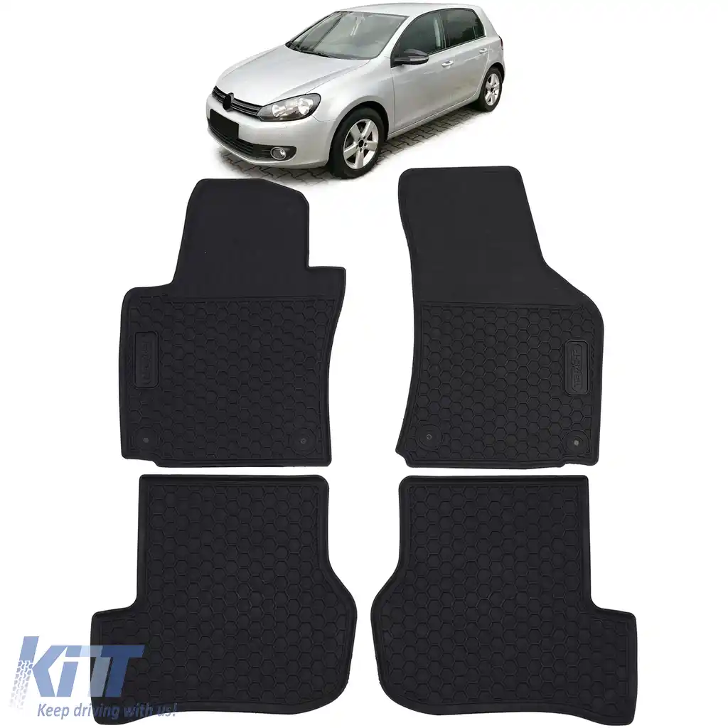 Set Premium de Covorașe din Cauciuc pentru Podea Negru pentru VW Golf 5 Scirocco Golf 6