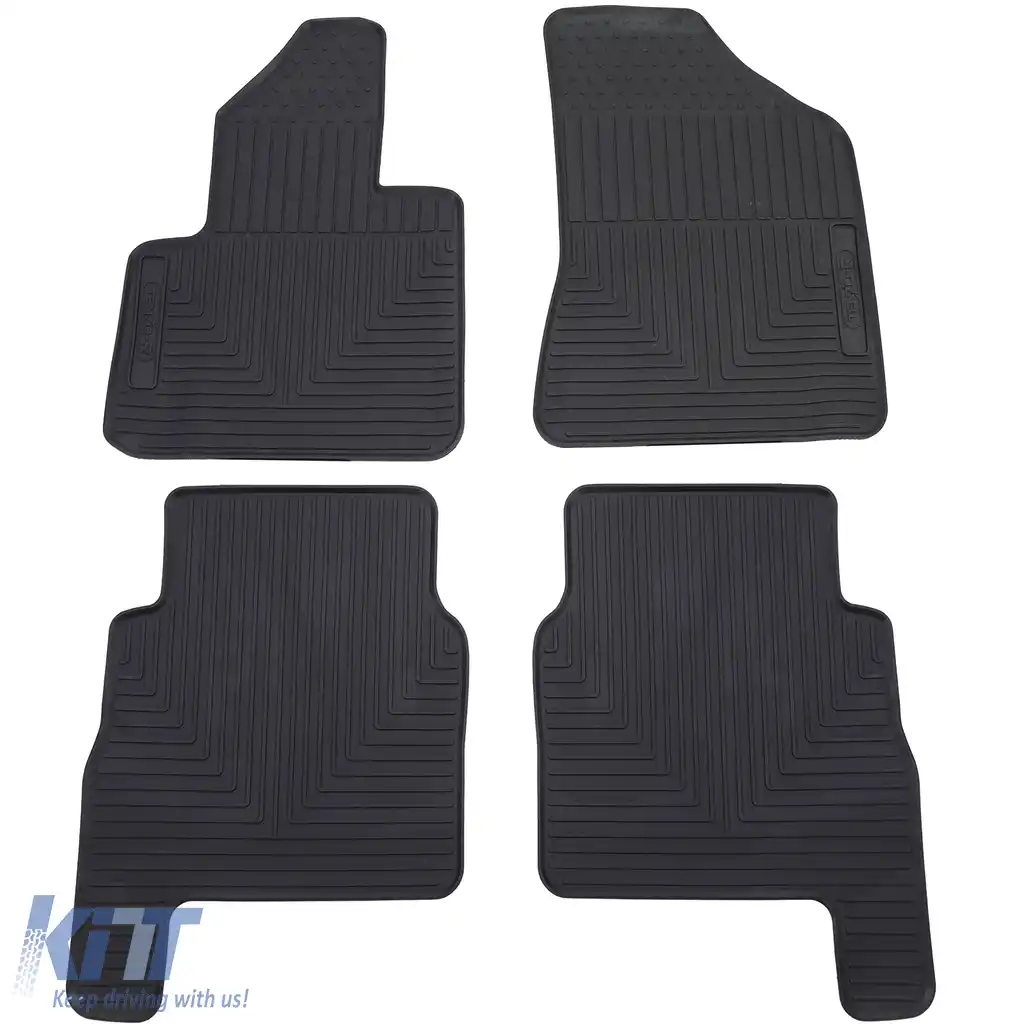 Set Premium de Covorașe din Cauciuc pentru Podea Negru pentru Hyundai Santa Fe CM 06-12-image-6195403