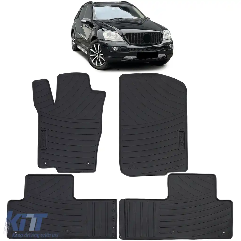 Set Premium de Covorașe din Cauciuc pentru Podea Negru pentru Mercedes M-Class ML W164 2005-2011