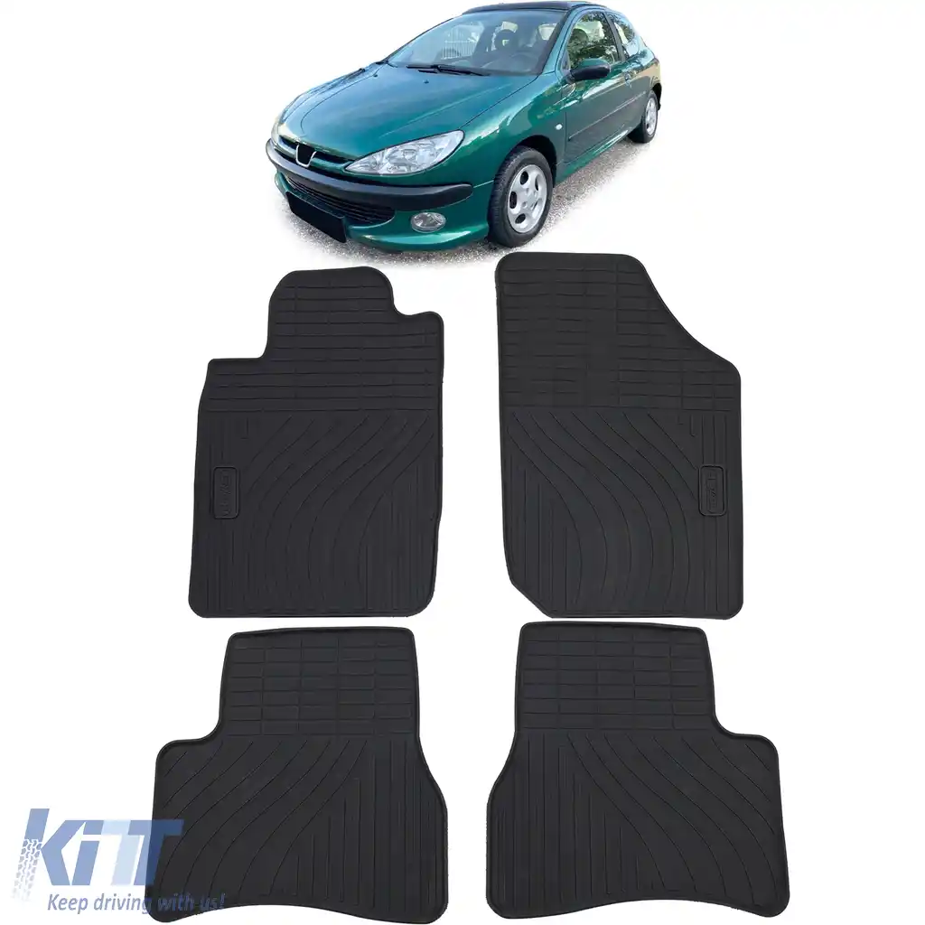 image-77-Set Premium de Covorașe din Cauciuc pentru Podea Auto Negru pentru Peugeot 206 98-09