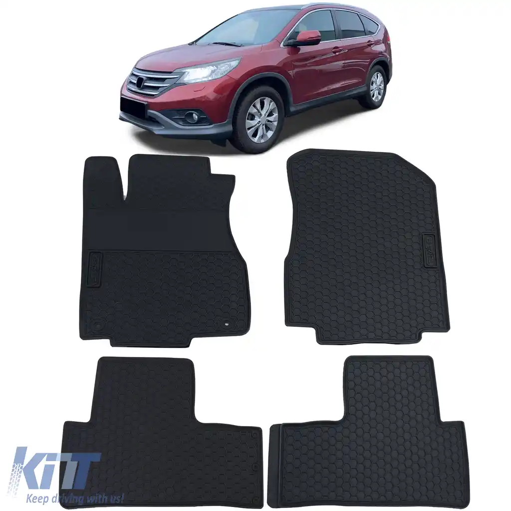 Set Premium de Covorașe din Cauciuc pentru Podea Negru pentru Honda CR-V 4 12-18