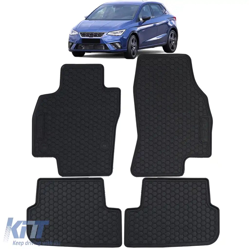 Set Premium de Covorașe din Cauciuc pentru Podea Negru pentru Seat Ibiza 6F din 2017
