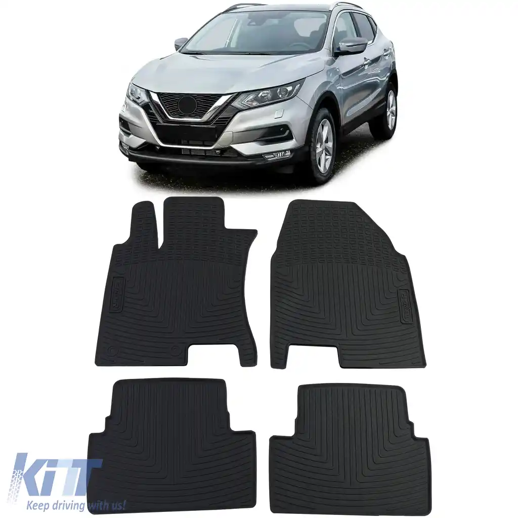 Set Premium de Covorașe din Cauciuc pentru Podea Negru pentru Nissan Qashqai J10 JJ10 07-16