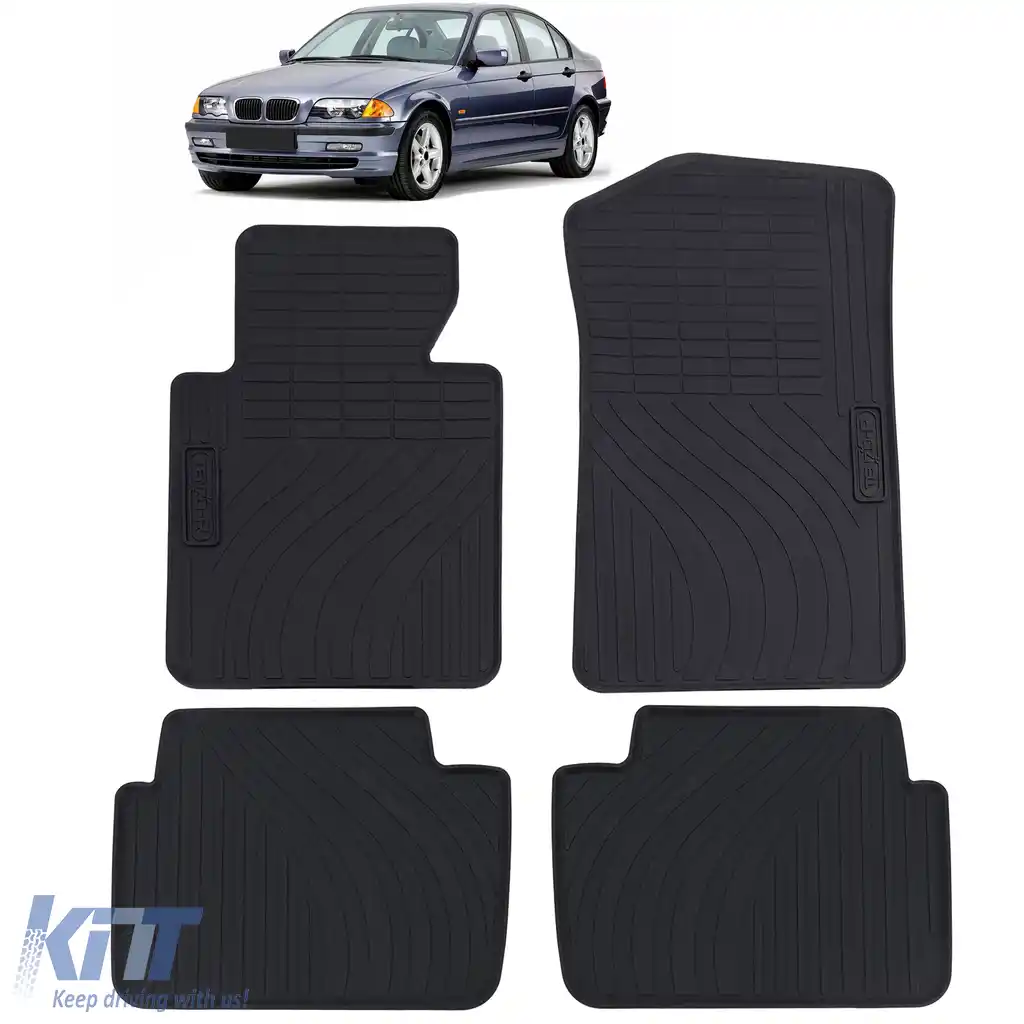 image-28-Set premium de covorașe din cauciuc pentru mașină, negre, potrivit pentru BMW E46 Sedan Touring 98-05