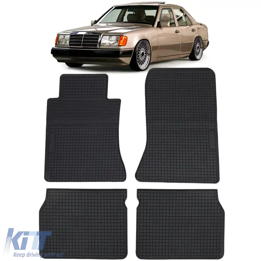 Set Premium de Covorase din Cauciuc Negru pentru Mercedes E-Class W124 84-97
