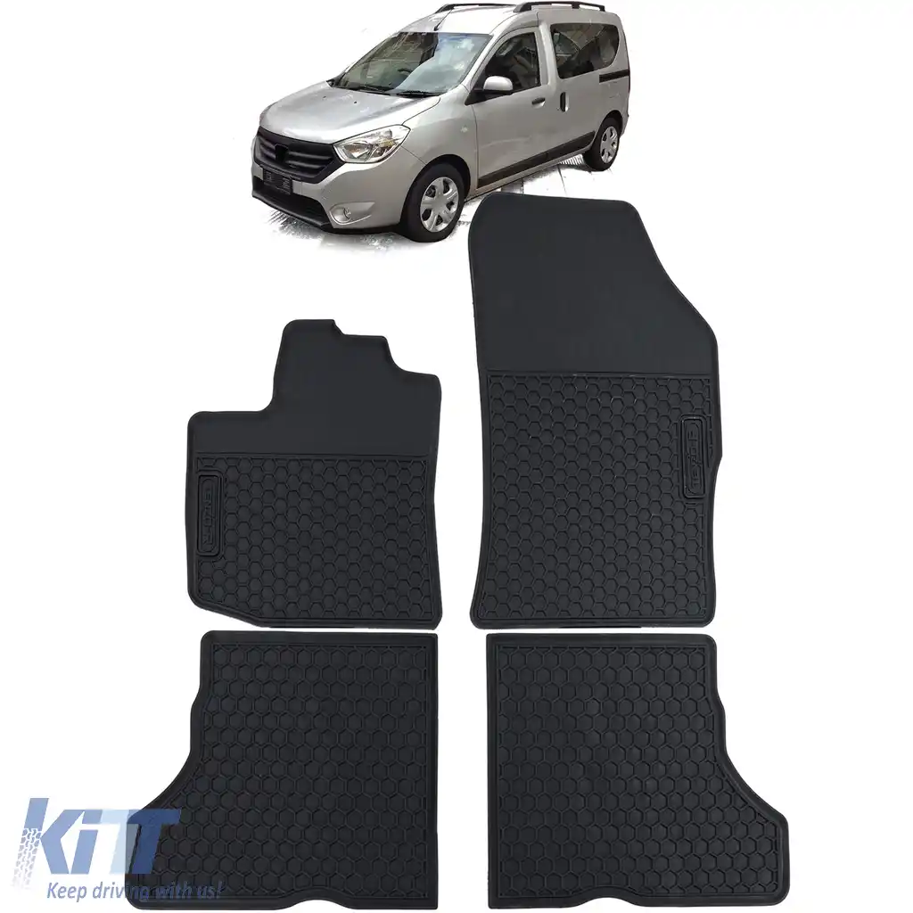 Set Premium de Covorase din Cauciuc Negru pentru Dacia Dokker 12-21
