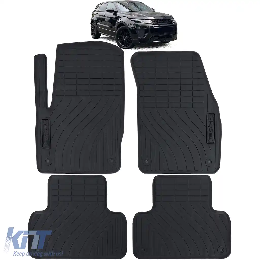 Set Premium de Covorase din Cauciuc Negru pentru Range Rover Evoque I 11-19