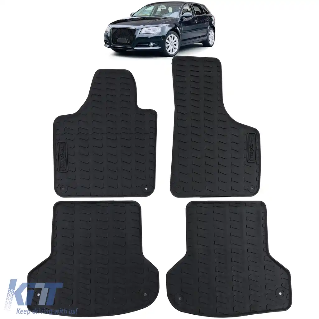 Set Premium de Covorase din Cauciuc Negru pentru Audi A3 8P 2003-2013