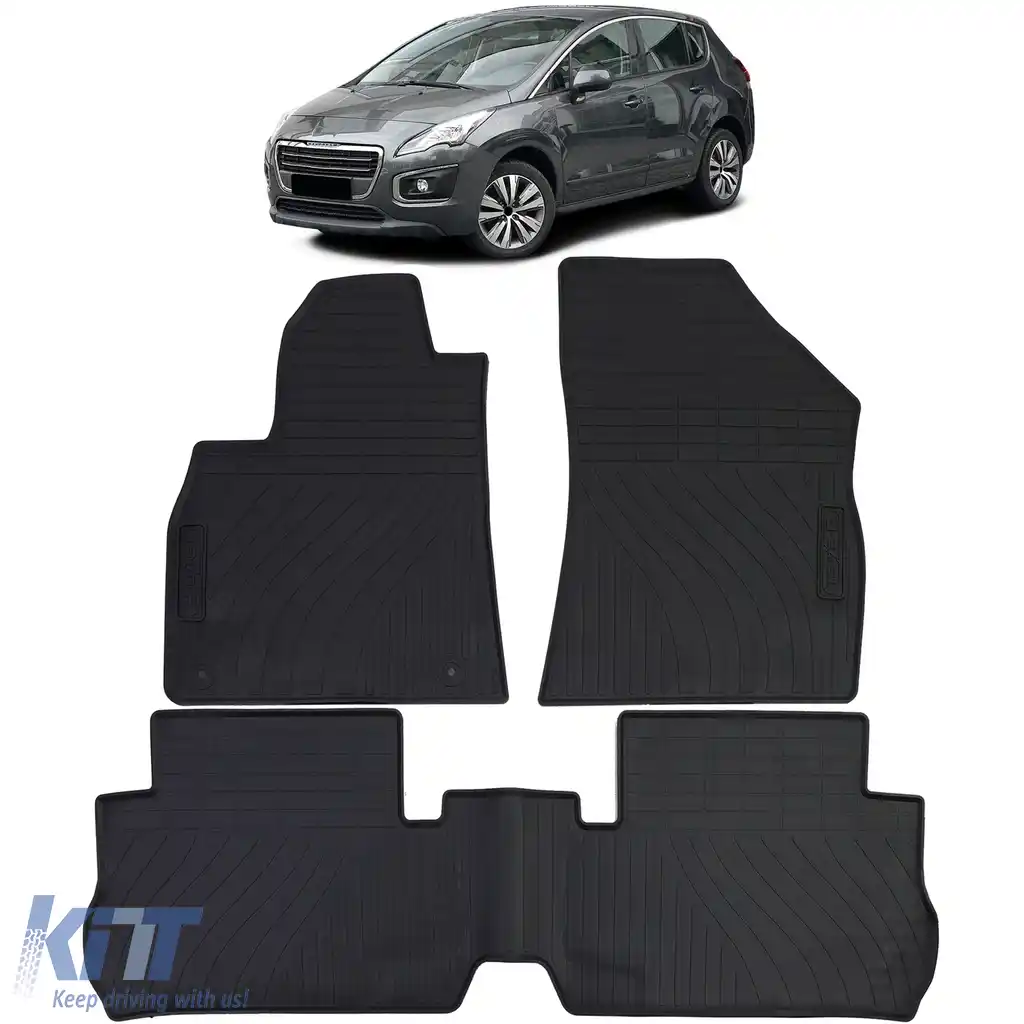 Set Premium de Covorase din Cauciuc Negru pentru Peugeot 3008 09-16