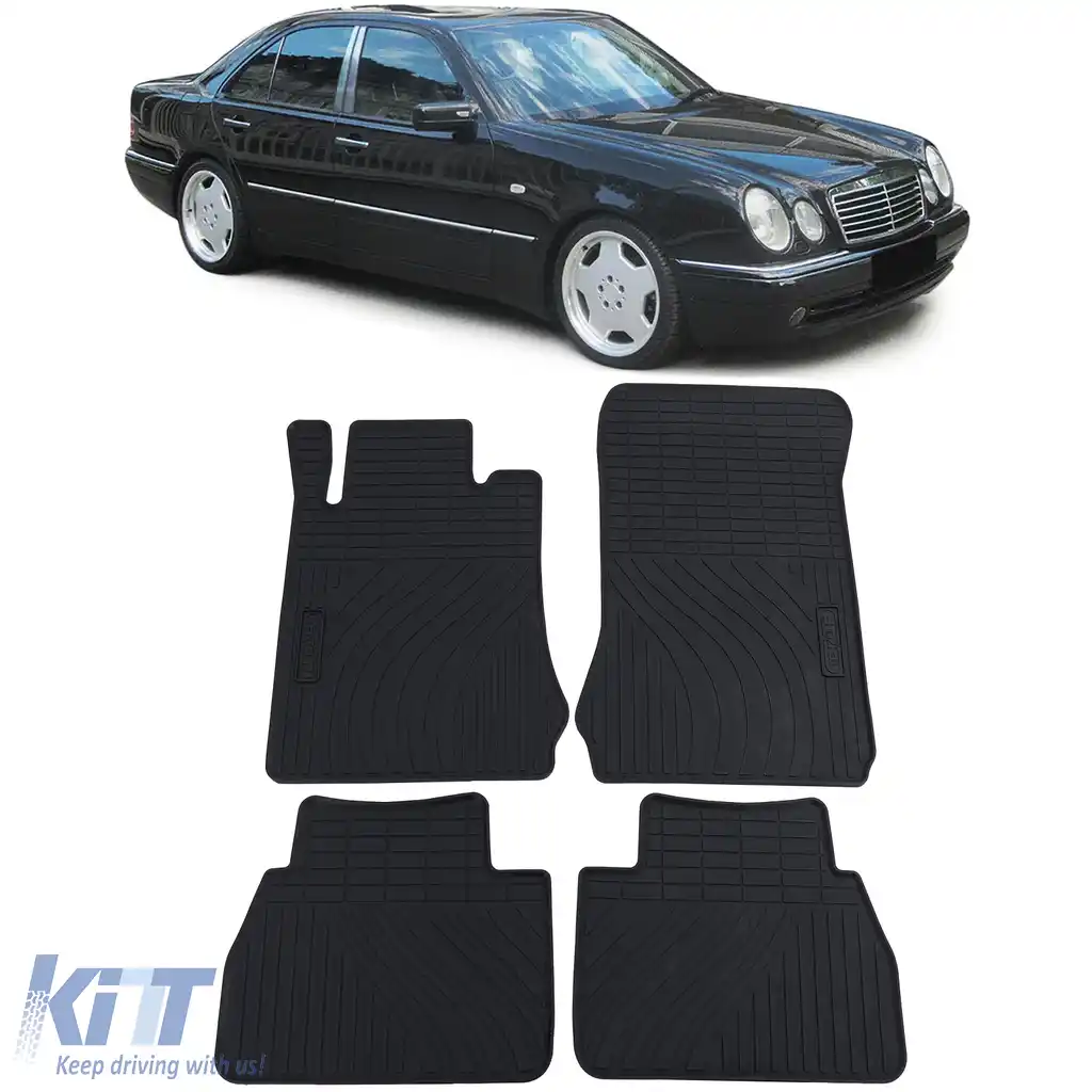 Set Premium de Covorase din Cauciuc Negru pentru Mercedes E-Class W210 S210 95-02