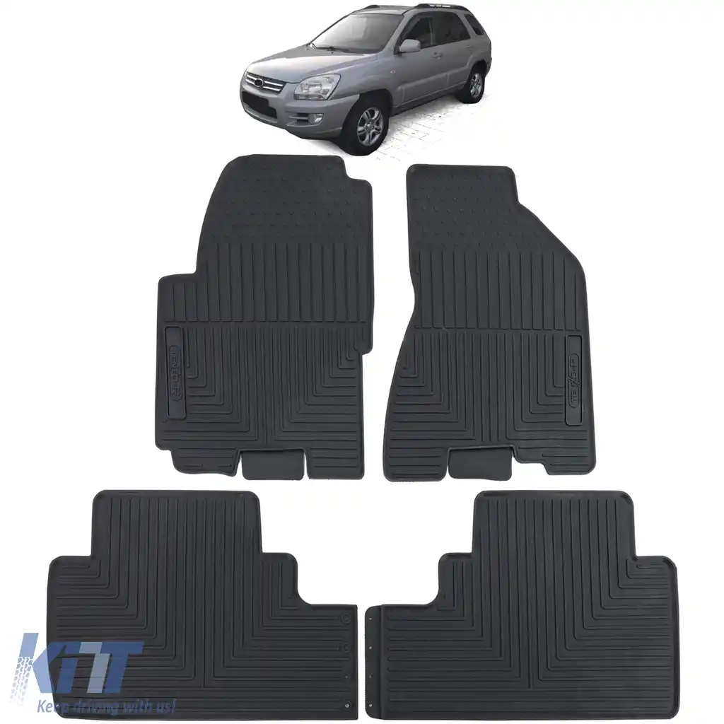 Set Premium de Covorase din Cauciuc Negru pentru Kia Sportage JE KM 04-10