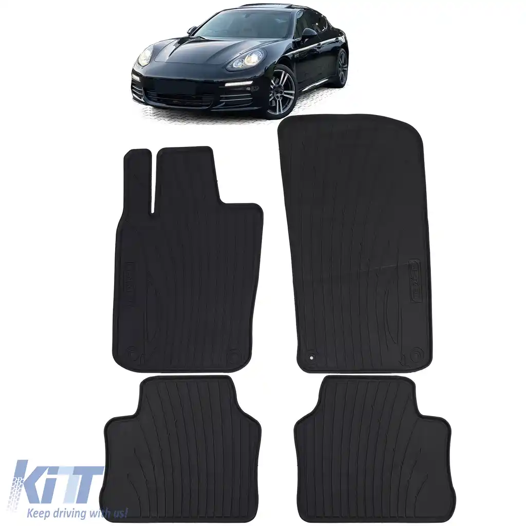 Set Premium de Covorase din Cauciuc Negru pentru Porsche Panamera 970 2009-2016