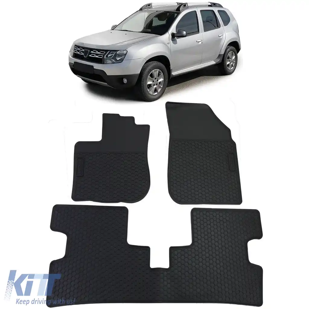 Set Premium de Covorase din Cauciuc Negru pentru Dacia Duster I 10-18