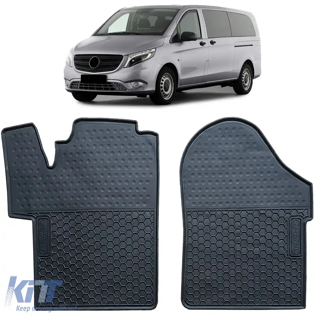 Set Premium de Covorase din Cauciuc Negru pentru Mercedes V-Class W447 din 2014
