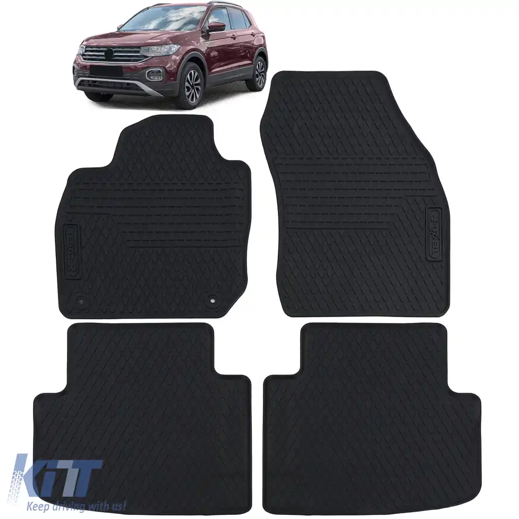 Set Premium de Covorase din Cauciuc Negru pentru VW T-Cross din 18