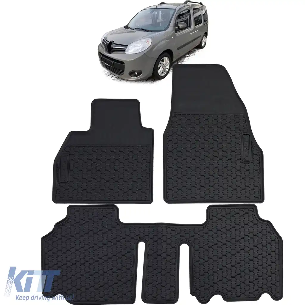 Set Premium de Covorase din Cauciuc Negru pentru Renault Kangoo II 2008-2022