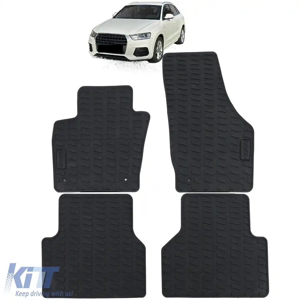 Set Premium de Covorase din Cauciuc Negru pentru Audi Q3 8U 2012-2018