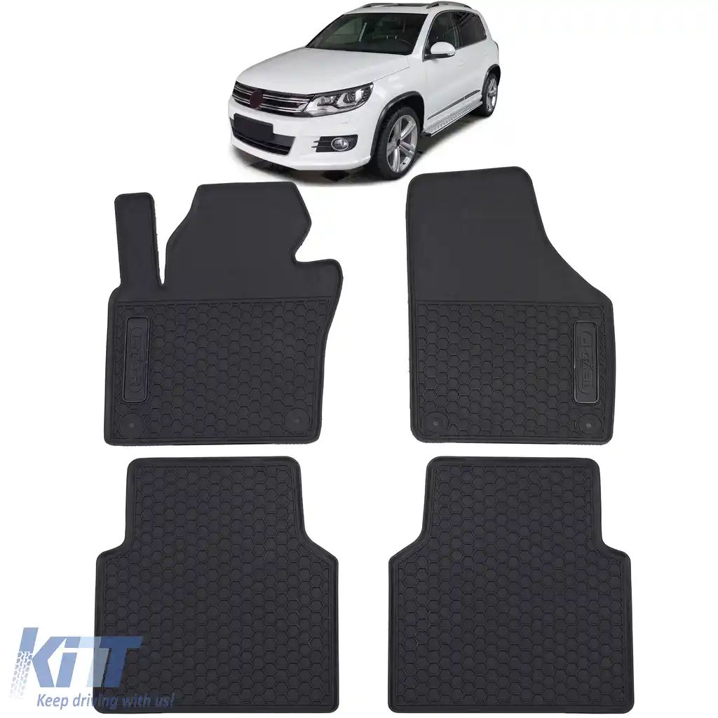 Set Premium de Covorase din Cauciuc Negru pentru VW Tiguan 5N 07-18