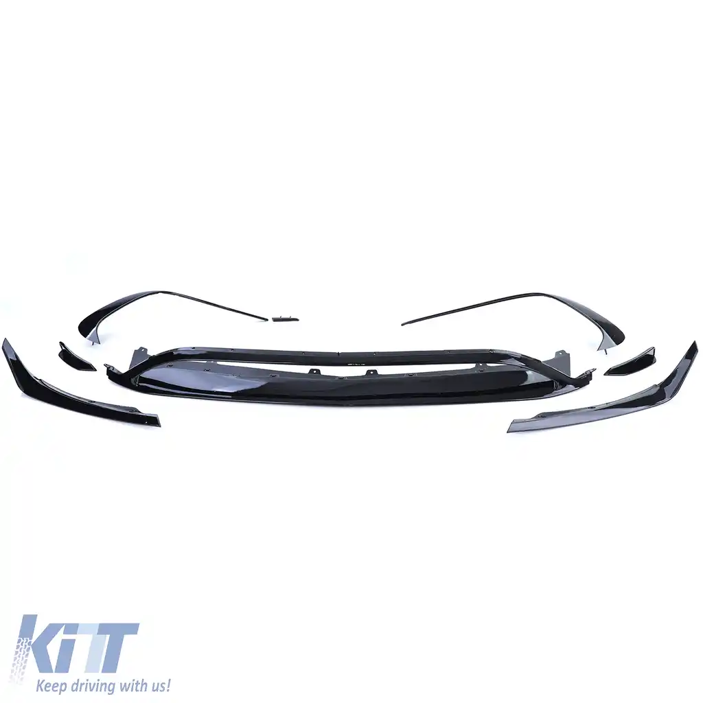Set spoiler frontal bara sport negru lucios, potrivit pentru Mercedes A-Class W176-image-6192276