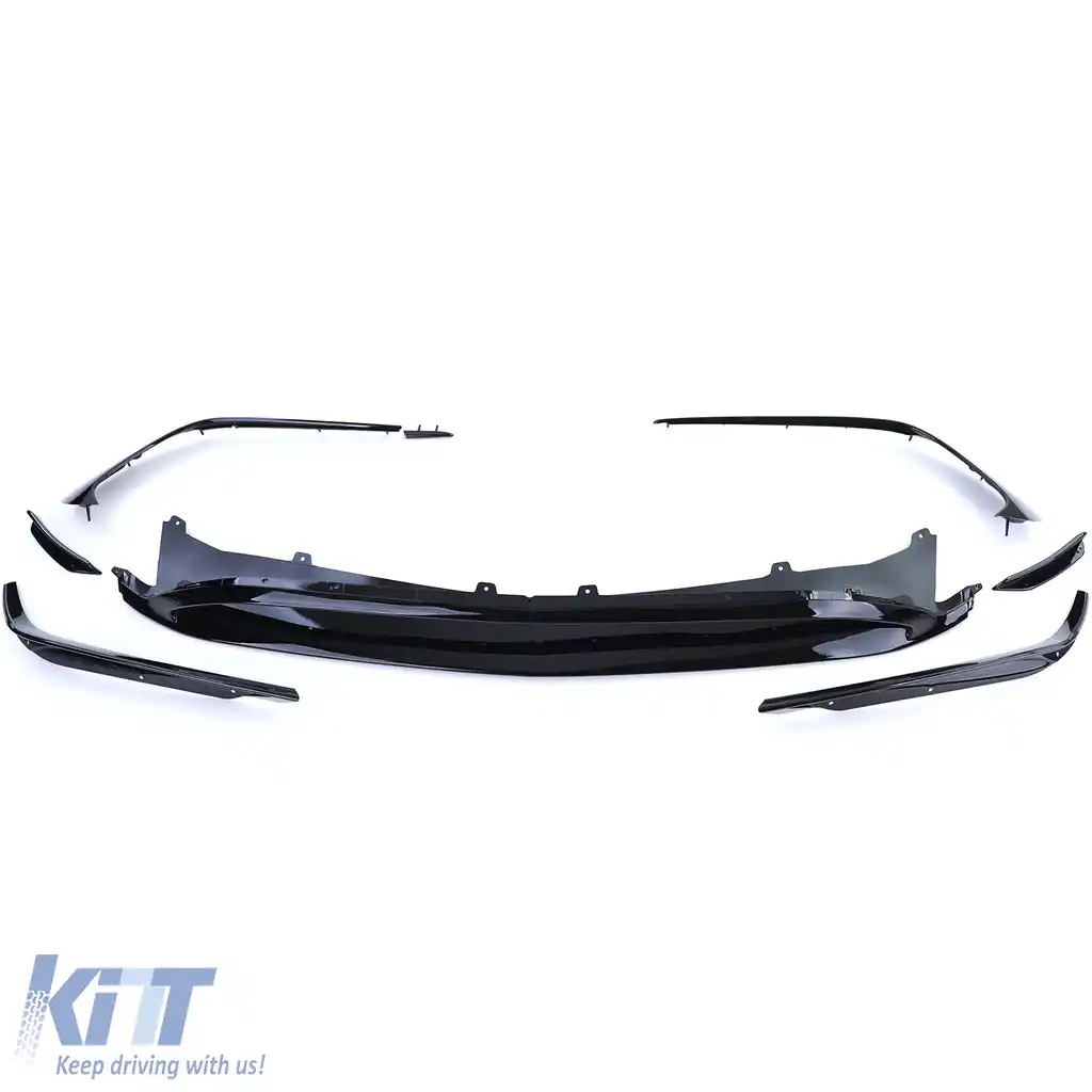 Set spoiler frontal bara sport negru lucios, potrivit pentru Mercedes A-Class W176-image-6192284