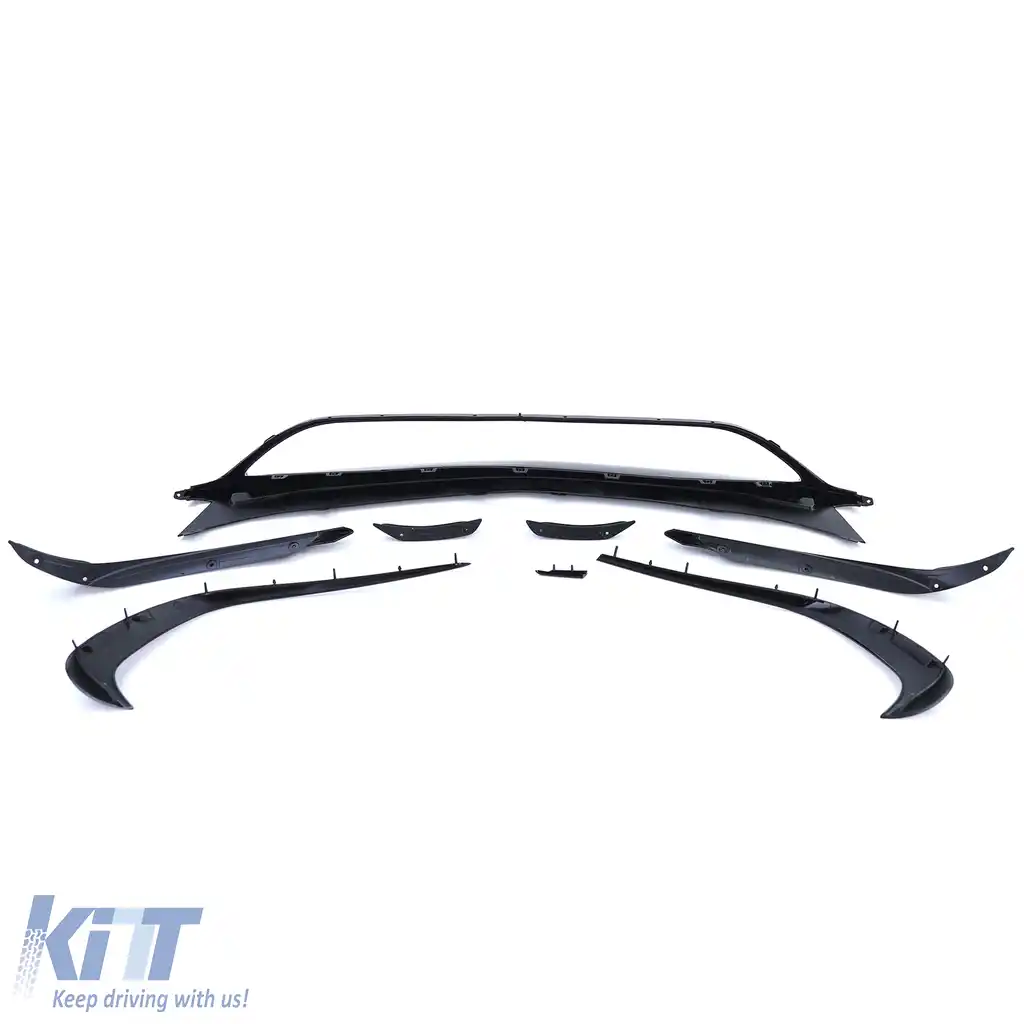 Set spoiler frontal bara sport negru lucios, potrivit pentru Mercedes A-Class W176-image-6192285