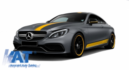 Set Stickere compatibil cu Capota/Plafon/Portbagaj si Laterale Galben Mat Mercedes C205 Coupe A205 Cabriolet (2014-up)-image-6036978