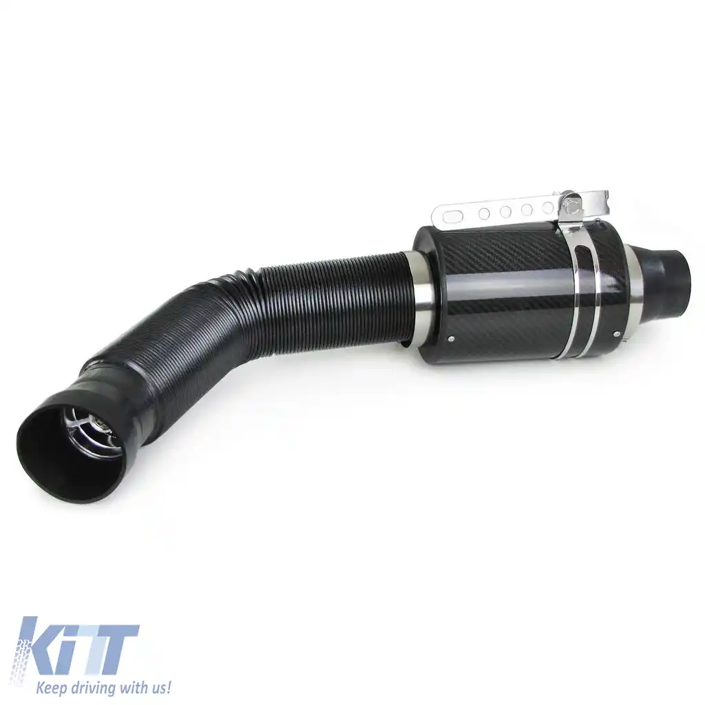 Set universal de filtru de aer sport din carbon real pentru admisie de aer rece-image-6190792